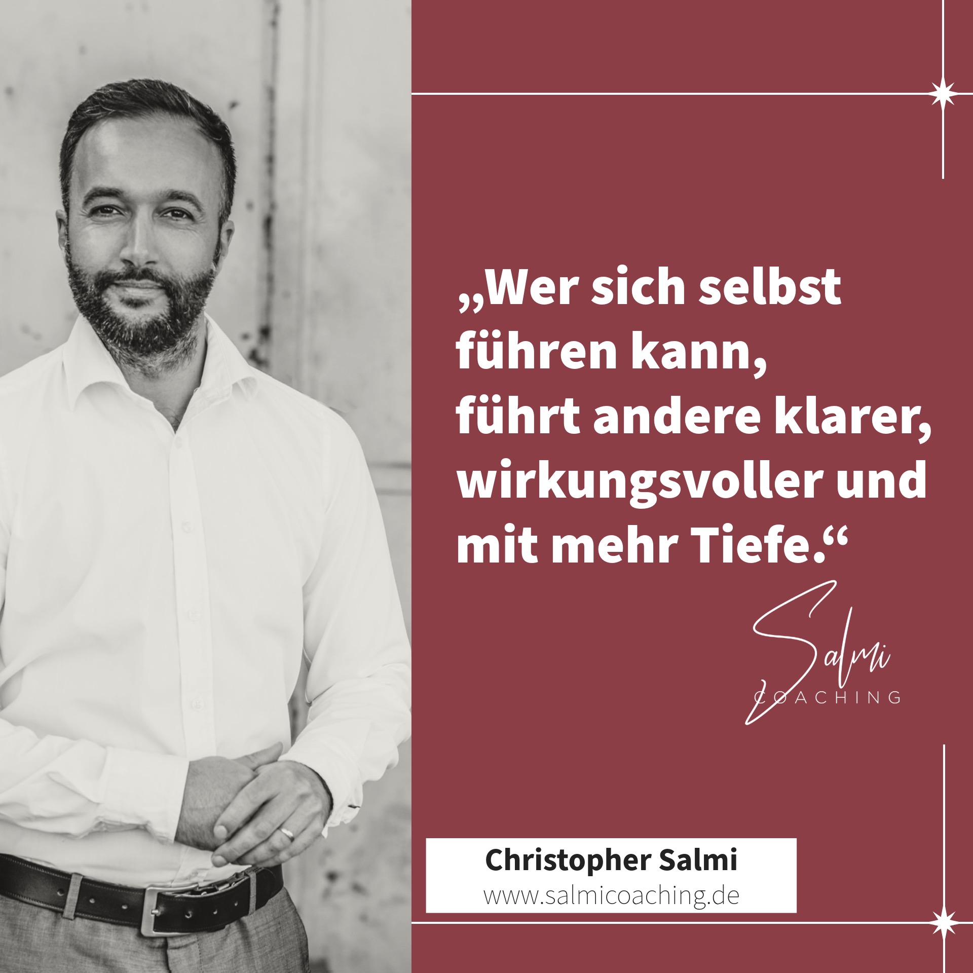 Christopher Salmi mit einem Zitat zu Selbstführung.